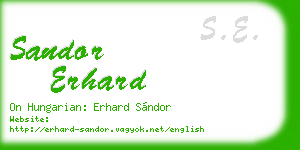 sandor erhard business card